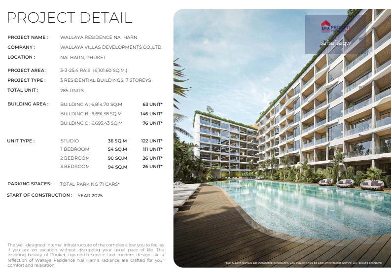 ขาย!! คอนโดครบทุกสิ่งของการพักอาศัยที่สมบูรณ์แบบ Wallaya Residence Nai Harn - อยู่ใกล้หาดในหาน และ หาดราไวย์ เพียง 5 นาที